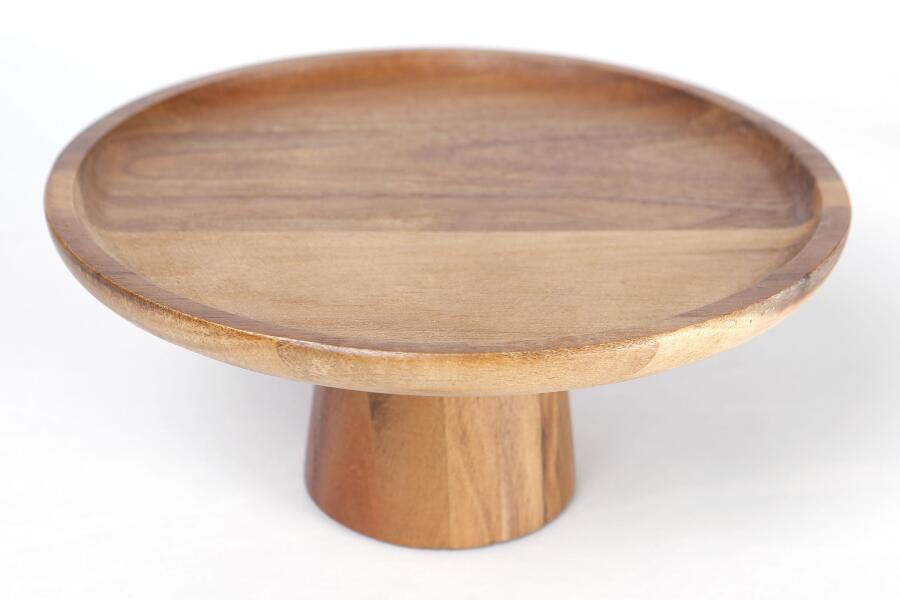 Natura Akasya Ayaklı Yuvarlak Büyük Sunum Tabağı 25x11 cm - 4