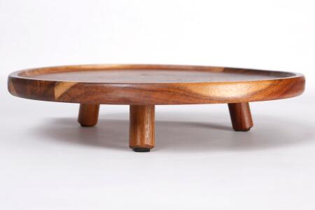 Natura Akasya Ayaklı Yuvarlak Büyük Sunum Tabağı 32x6 cm - Angelino Moda (1)