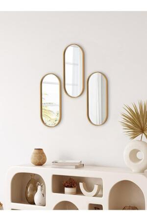 Oval Aynalı Gold 12x30 İkramlık Kahve ve Çay Sunum Tepsisi (Çok Amaçlı) - Angelino Moda