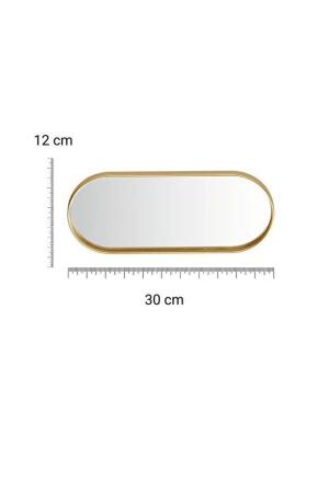 Oval Aynalı Gold 12x30 İkramlık Kahve ve Çay Sunum Tepsisi (Çok Amaçlı) - 3