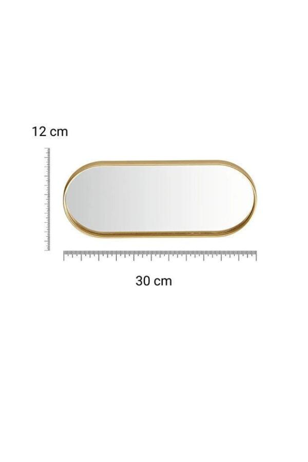 Oval Aynalı Gold 12x30 İkramlık Kahve ve Çay Sunum Tepsisi (Çok Amaçlı) - 3