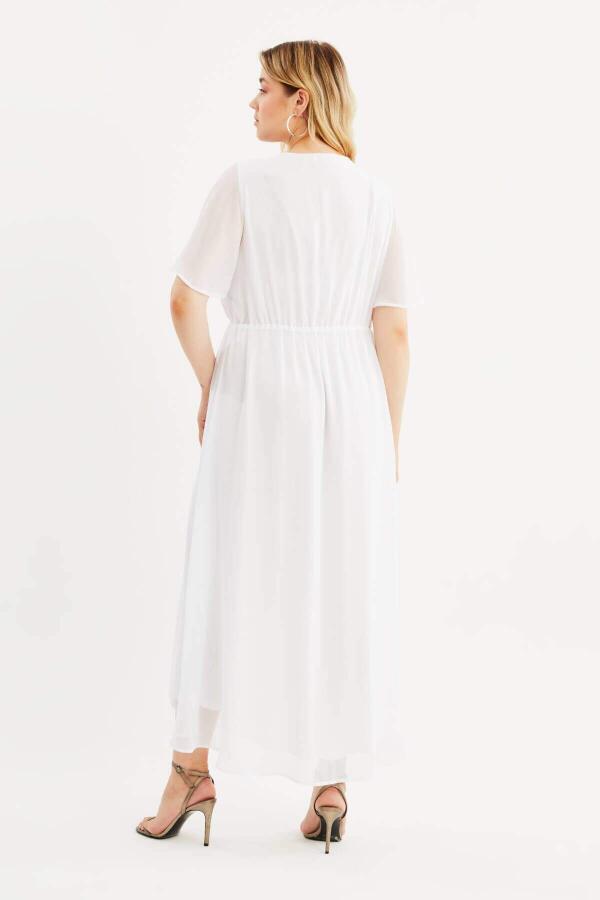 Anvelop Pelerin Kol Şifon Elbise - 5