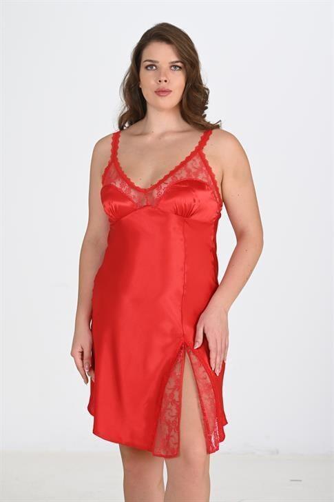 Aria's Closet Büyük Beden Kırmızı Gecelik 2102 - 2