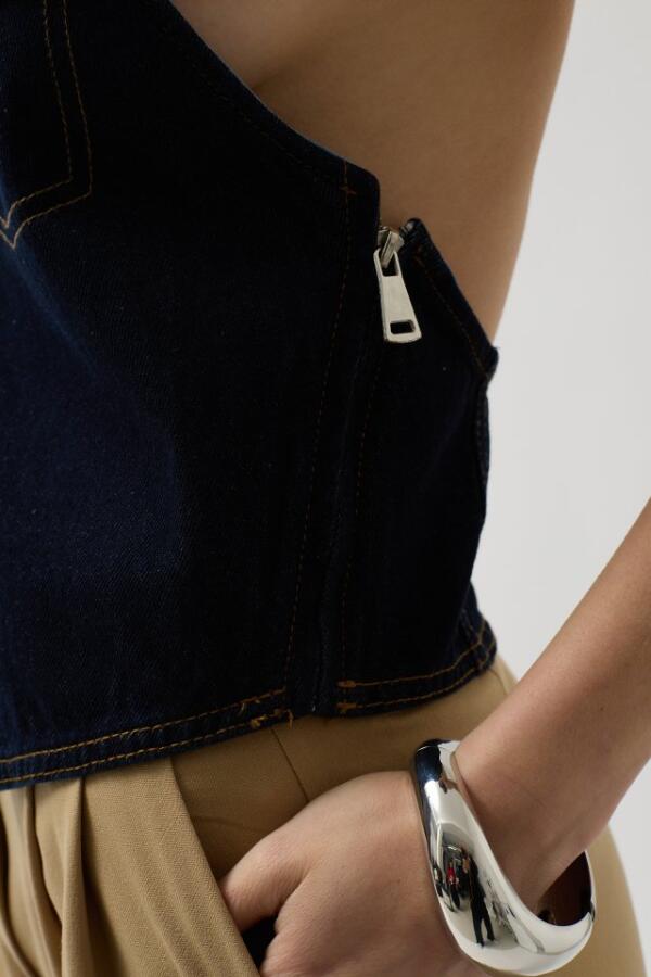 Asimetrik Denim Yelek - 4