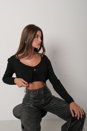 Askılı Bluz Hırka Triko Takım - 3