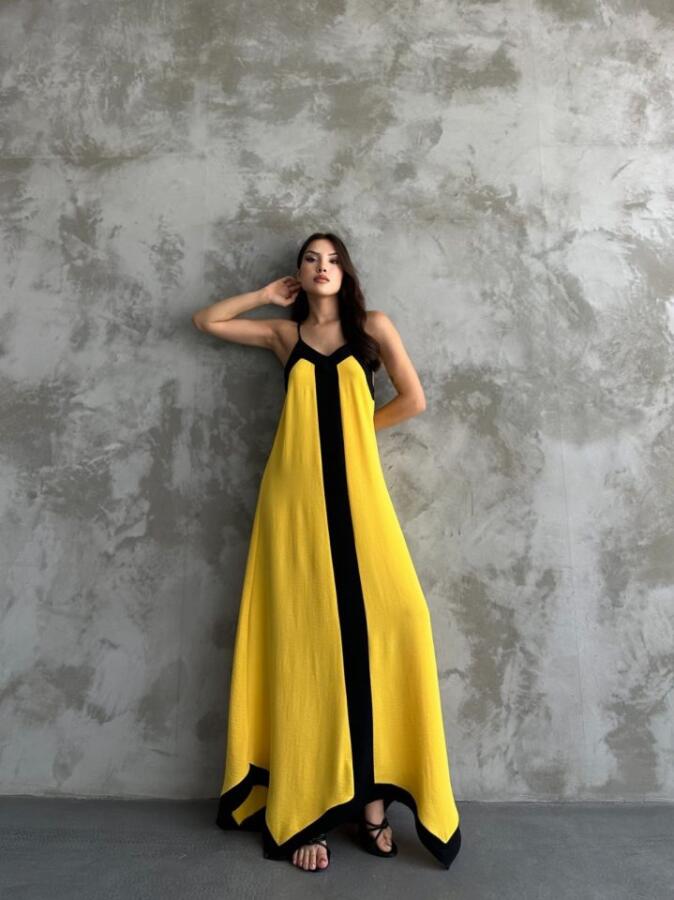 Askılı Maxi Boy Elbise - 3