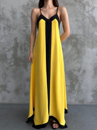 Askılı Maxi Boy Elbise - 5