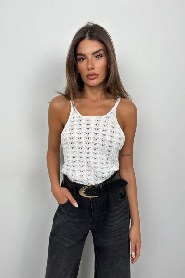 Askılı Triko Bluz - 2