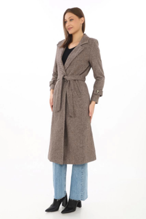 Astarlı Balık Sırtı Kaşmir Kaşe Kaban - Vizon - ANGELINO BuyukBedeniz (1)