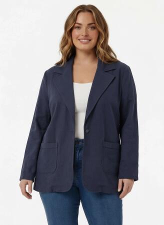 Astarsız Büyük Beden Ceket Lacivert - RMG