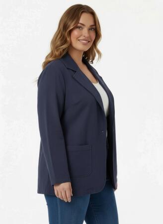 Astarsız Büyük Beden Ceket Lacivert - RMG (1)