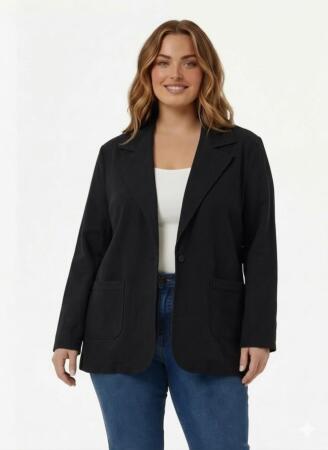 Astarsız Büyük Beden Ceket Siyah - RMG