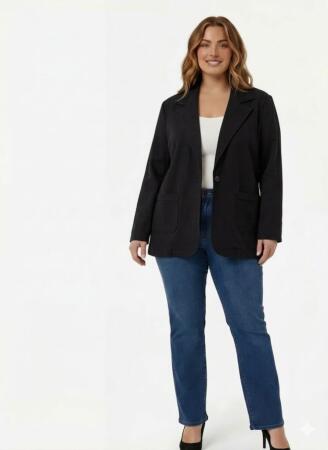 Astarsız Büyük Beden Ceket Siyah - 3