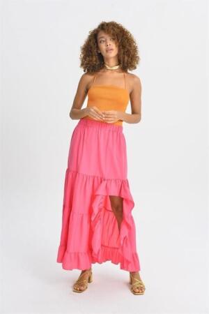 Audrey Fıfrlı Yırtmaç Detay Etek 4037 - 4