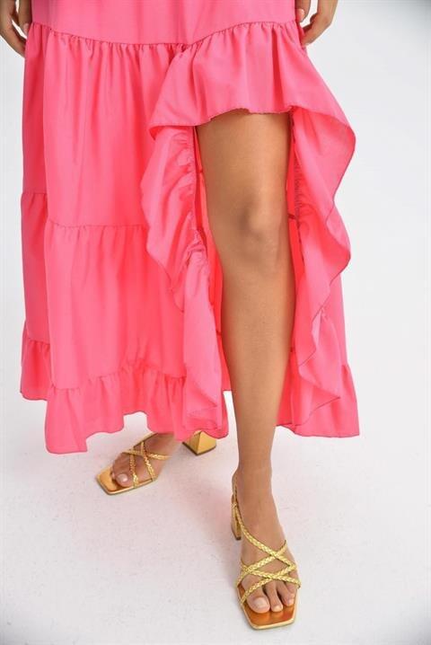 Audrey Fıfrlı Yırtmaç Detay Etek 4037 - 2