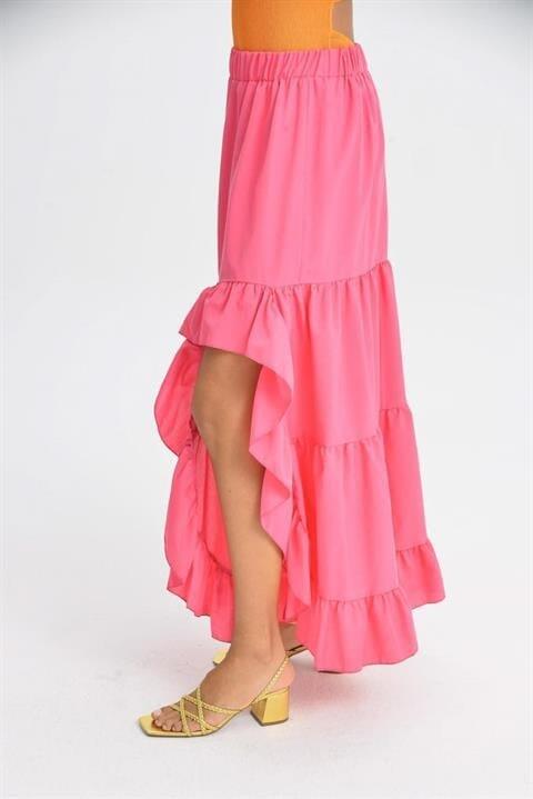 Audrey Fıfrlı Yırtmaç Detay Etek 4037 - 3