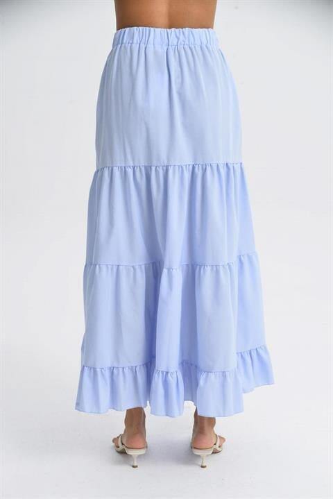 Audrey Fıfrlı Yırtmaç Detay Etek 4037 - 2