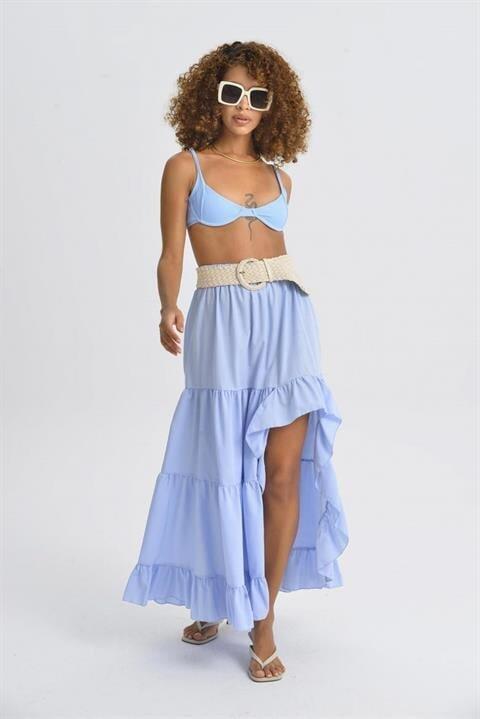 Audrey Fıfrlı Yırtmaç Detay Etek 4037 - 1