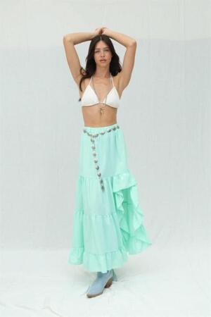 Audrey Fıfrlı Yırtmaç Detay Etek 4037 - 5