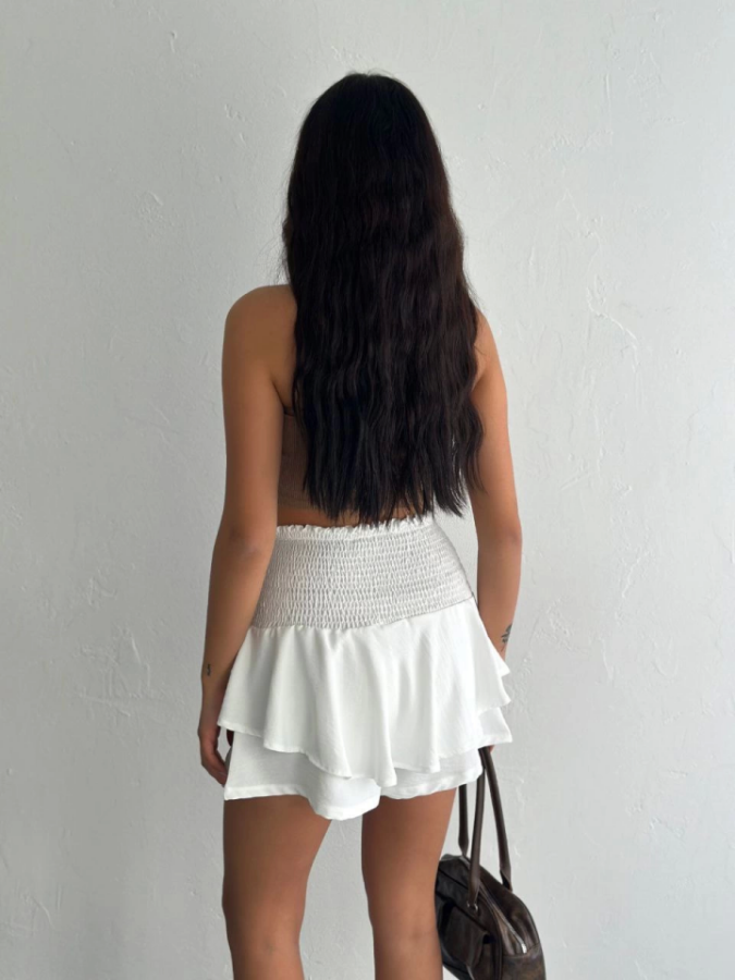 Ayrobin Şortlu Etek - Beyaz - 2