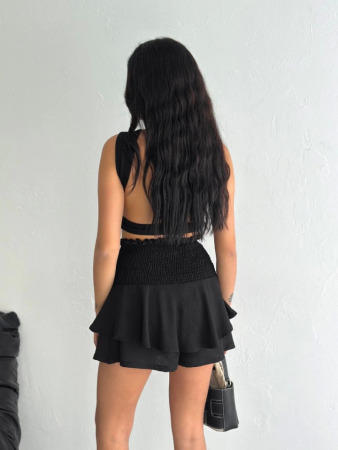 Ayrobin Şortlu Etek - Siyah - 2