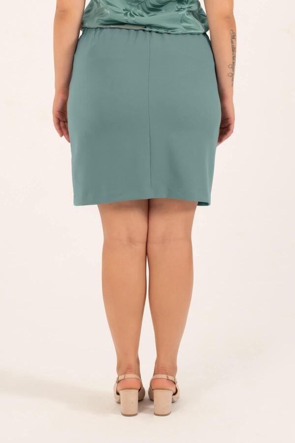 Mini Skirt with Elastic Back Waist Slit - 5