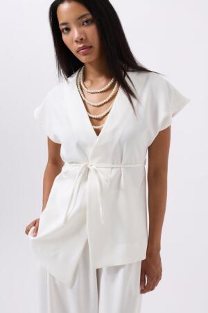 Bağcık Detay Yelek - 3