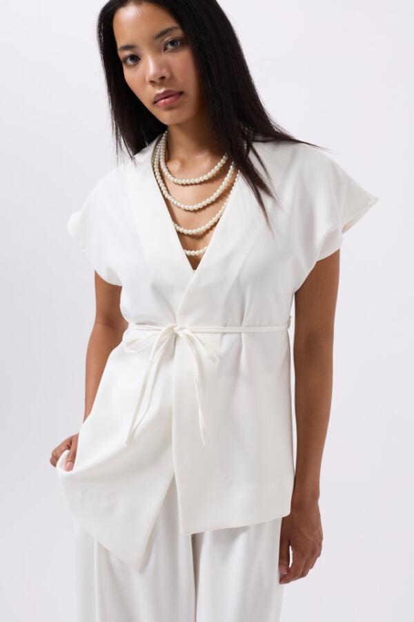 Bağcık Detay Yelek - 3