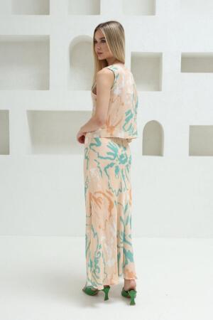 Bağcıklı Bluzlu Etek Takım - Pudra - ANGELINO BuyukBedeniz (1)