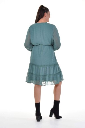 Bağcıklı Eteği Fırfırlı Elbise - 6