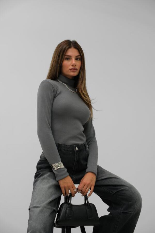 Balıkçı Yaka Triko Bluz - 3
