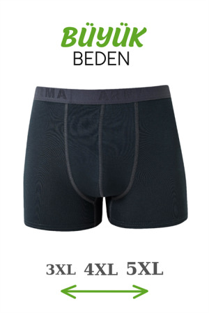Bambu Erkek Büyük Beden Boxer Füme 10'lu Paket - 2