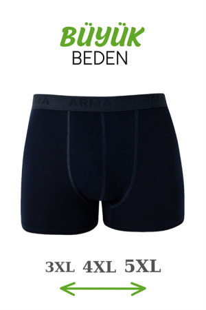 Bambu Erkek Büyük Beden Boxer Lacivert 10'lu Paket - 2