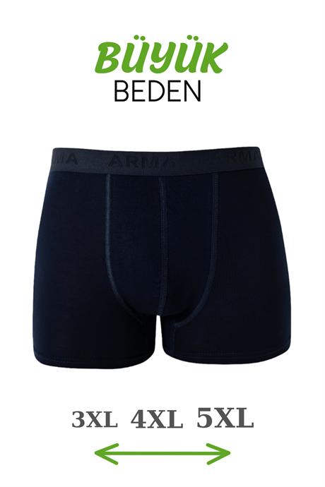 Bambu Erkek Büyük Beden Boxer Lacivert 10'lu Paket - 2