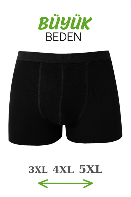 Bambu Erkek Büyük Beden Boxer Siyah 10'lu Paket - 2