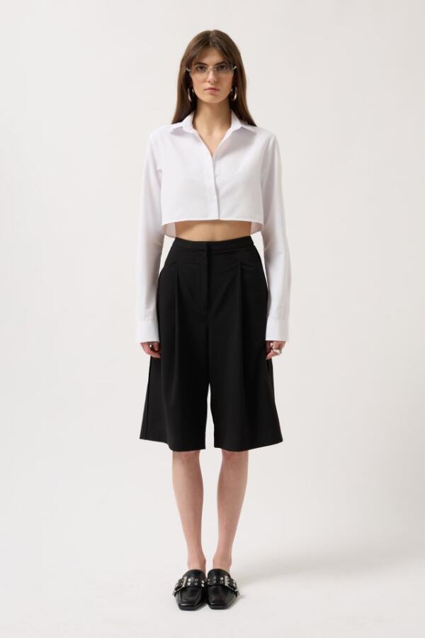 Basic Crop Gömlek - 2