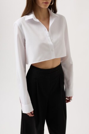 Basic Crop Gömlek - 4