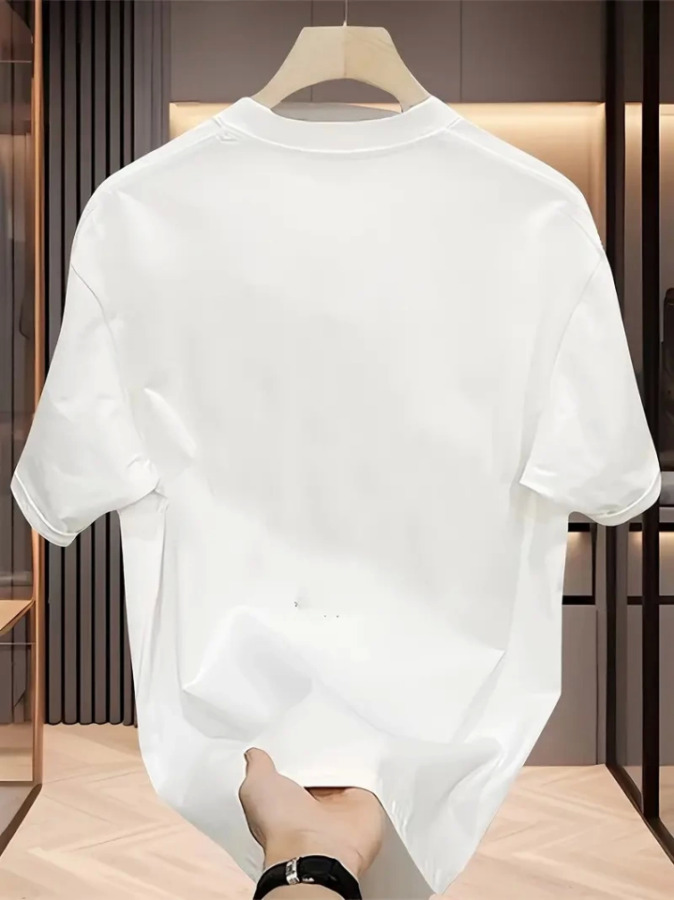 Baskılı Oversize Bisiklet Yaka T-shirt - Beyaz - 2