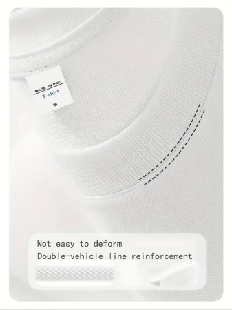 Baskılı Oversize Bisiklet Yaka T-shirt - Beyaz - 4