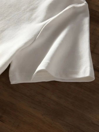 Baskılı Oversize Bisiklet Yaka T-shirt - Beyaz - 3