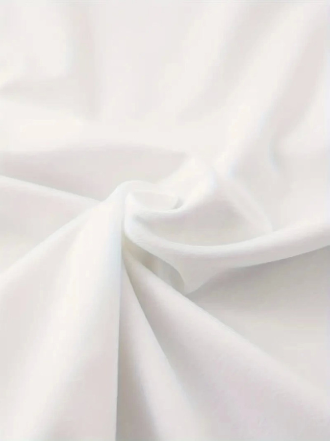 Baskılı Oversize Bisiklet Yaka T-shirt - Beyaz - 2
