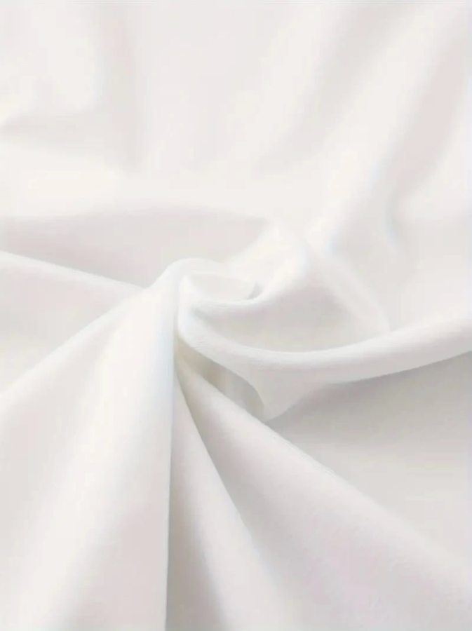 Baskılı Oversize Bisiklet Yaka T-shirt - Beyaz - 2
