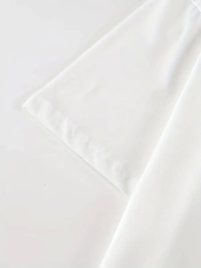 Baskılı Oversize Bisiklet Yaka T-shirt - Beyaz - 3