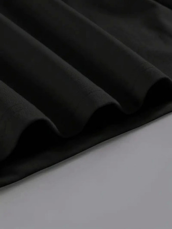 Baskılı Oversize Bisiklet Yaka T-shirt - Siyah - 3