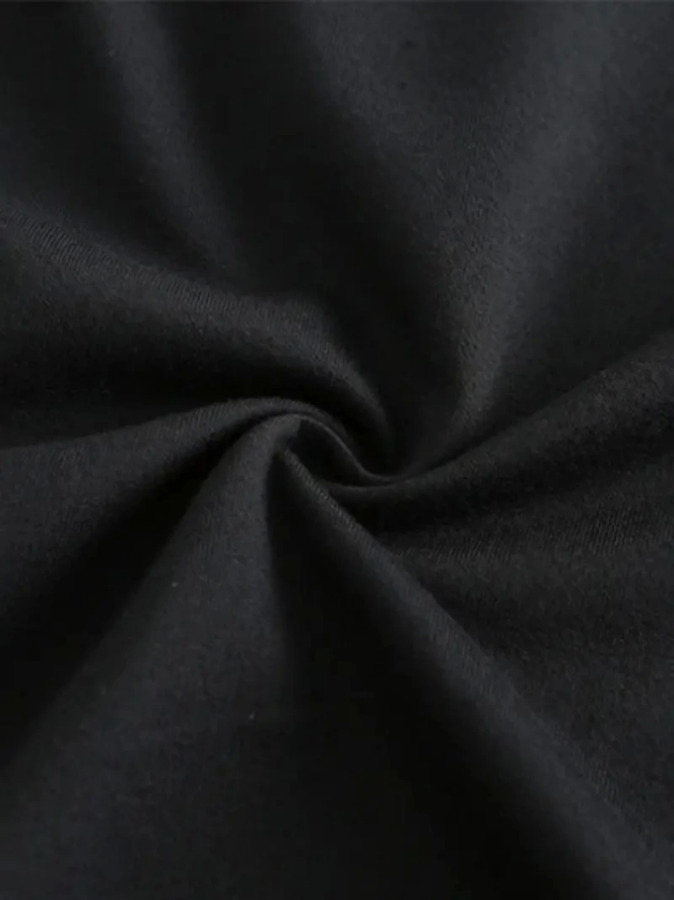 Baskılı Oversize Bisiklet Yaka T-shirt - Siyah - 3