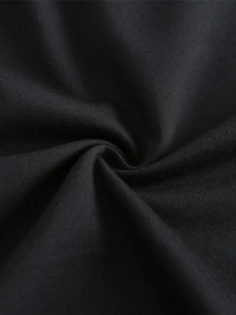 Baskılı Oversize Bisiklet Yaka T-shirt - Siyah - 3