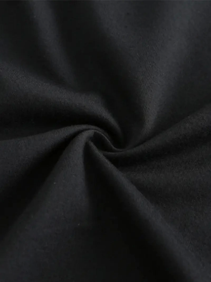 Baskılı Oversize Bisiklet Yaka T-shirt - Siyah - 3