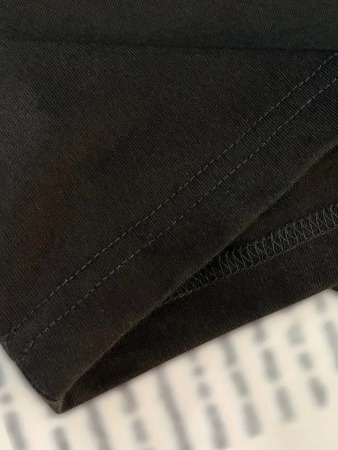 Baskılı Oversize Bisiklet Yaka T-shirt - Siyah - 3
