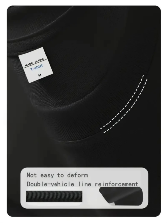 Baskılı Oversize Bisiklet Yaka T-shirt - Siyah - 4
