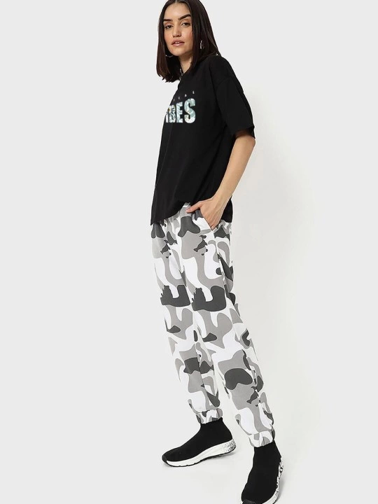 Baskılı Oversize T-shirt - Siyah - 2
